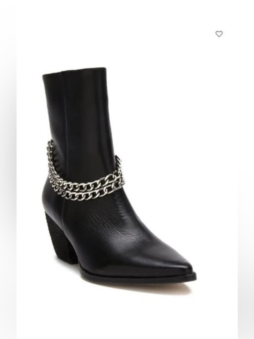Matisse Caty Chain Ankle Boots  Black Leather Booties Sz 8.5